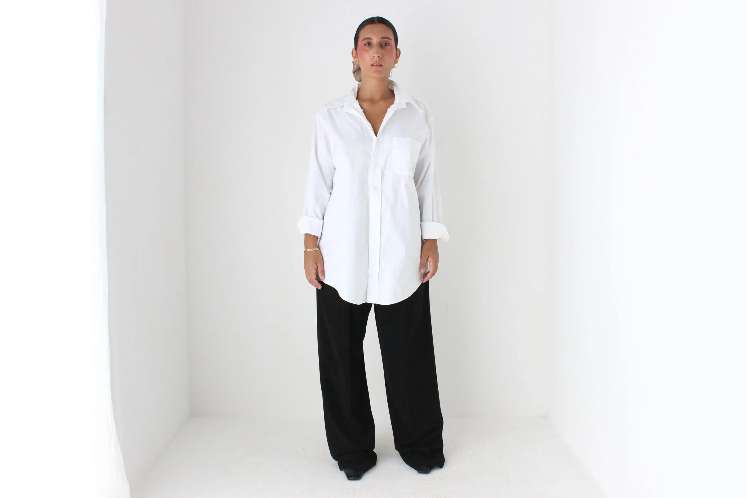 90s Pure Supima Cotton Crisp White Button Up