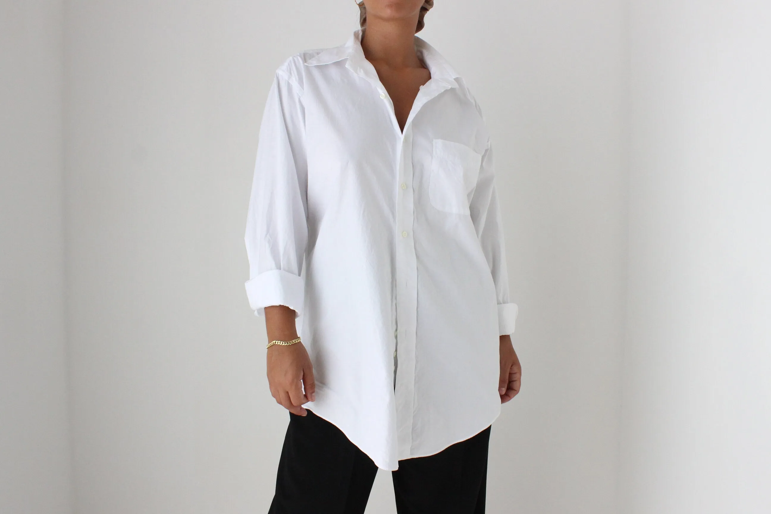 90s Pure Supima Cotton Crisp White Button Up