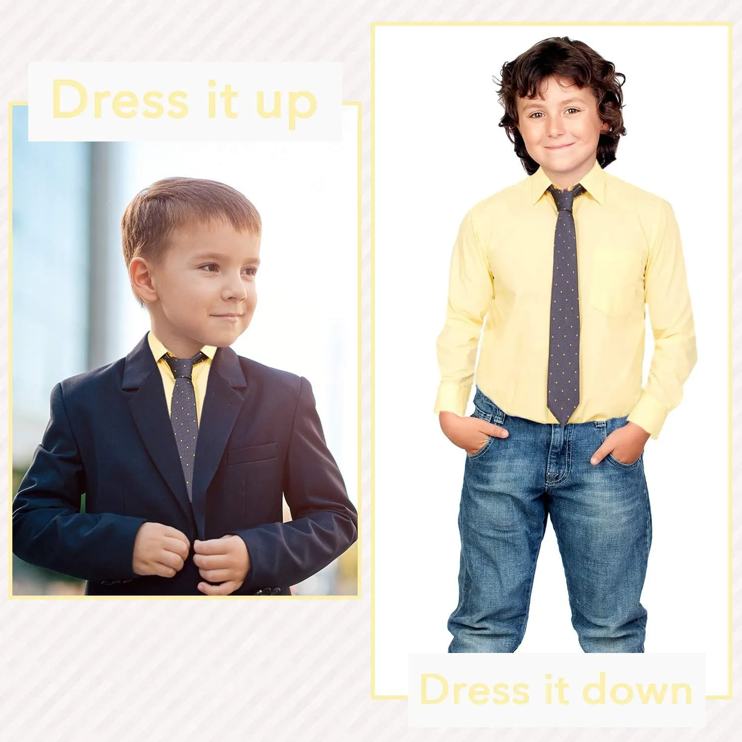 Alberto Danelli Boys Dress Shirt with Matching Tie and Handkerchief, Long Sleeve Button Down, Pocket