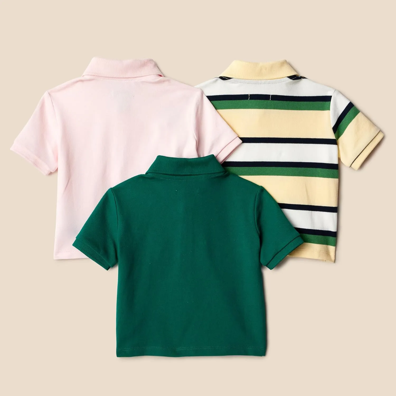 Amazon Essentials Boys and Toddlers' Cotton Spandex Pique Polo Shirt, Pack of 3