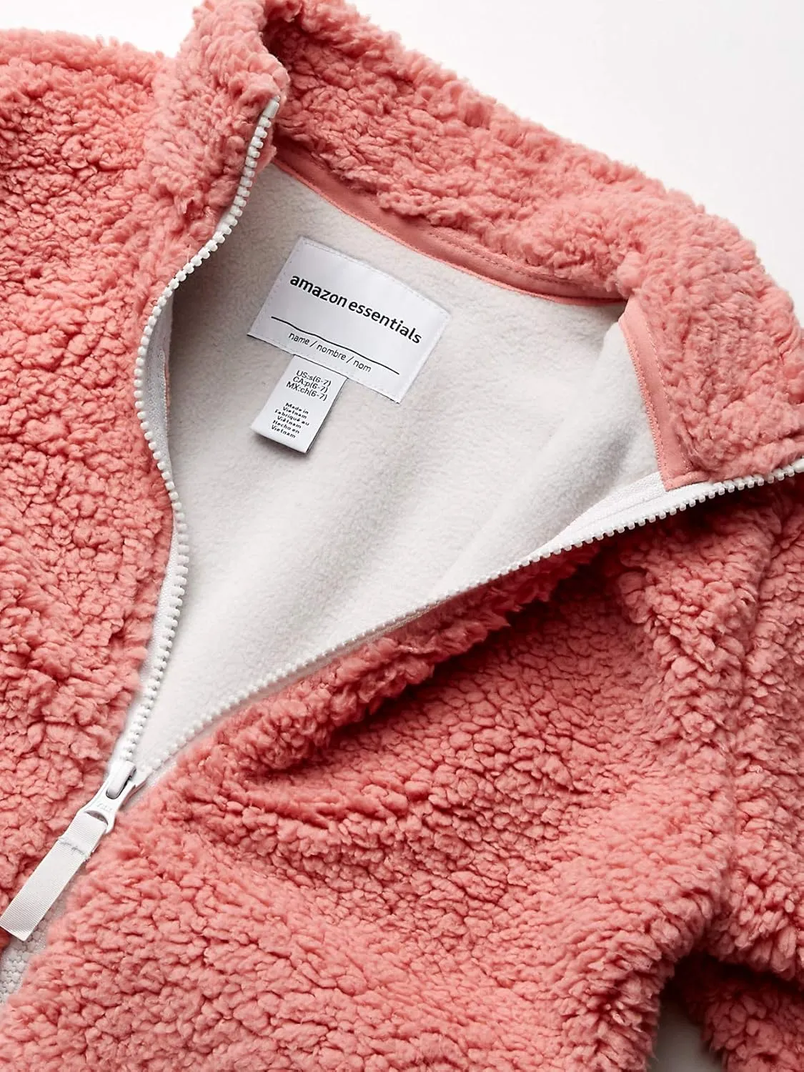 Amazon Essentials Girls and Toddlers' Sherpa Fleece Full-Zip Jacket