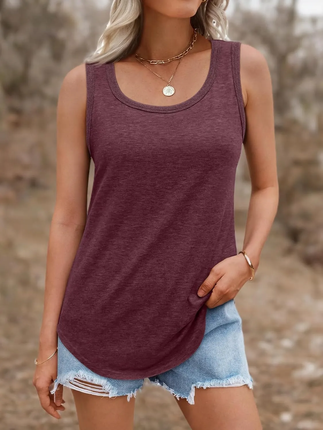 AUTOMET Womens Loose Fit Casual Flowy Tank Tops Square Neck Trendy Sleeveless Summer Tops Clothes Outfits 2025