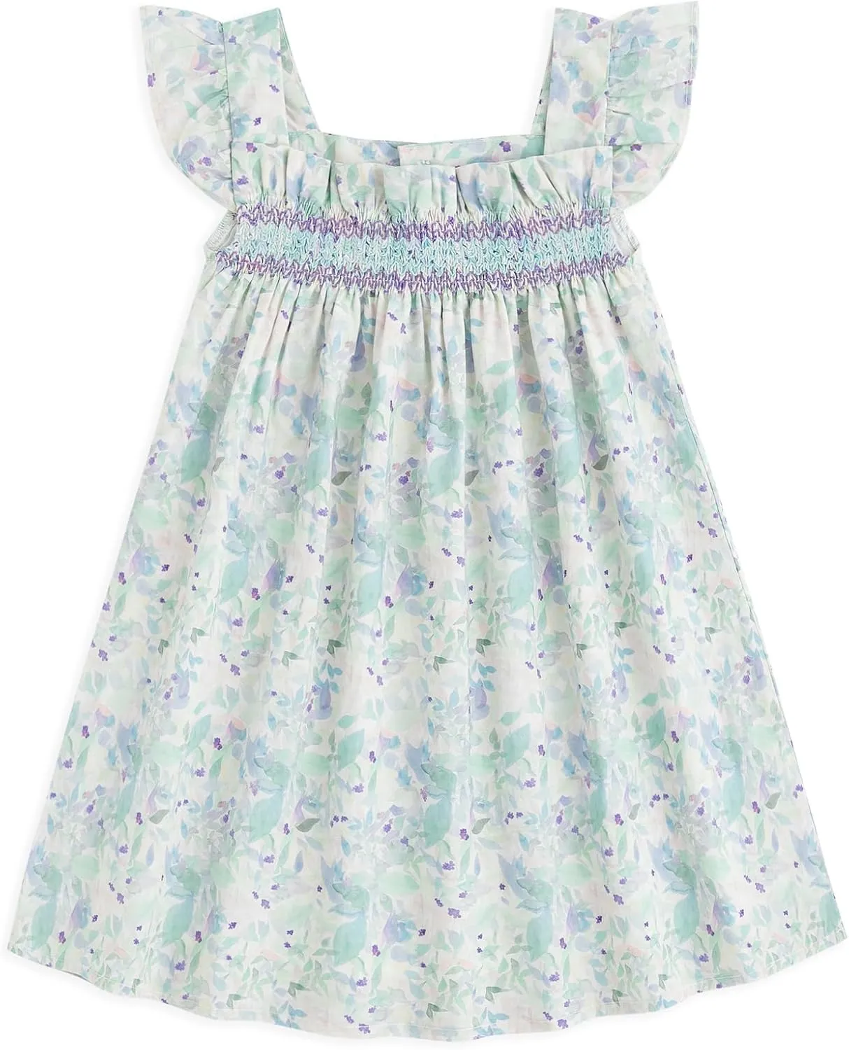 Curipeer Little Girls Summer Dress Floral Short Sleeve Cotton Casual Outfit Dress 12M-8Y