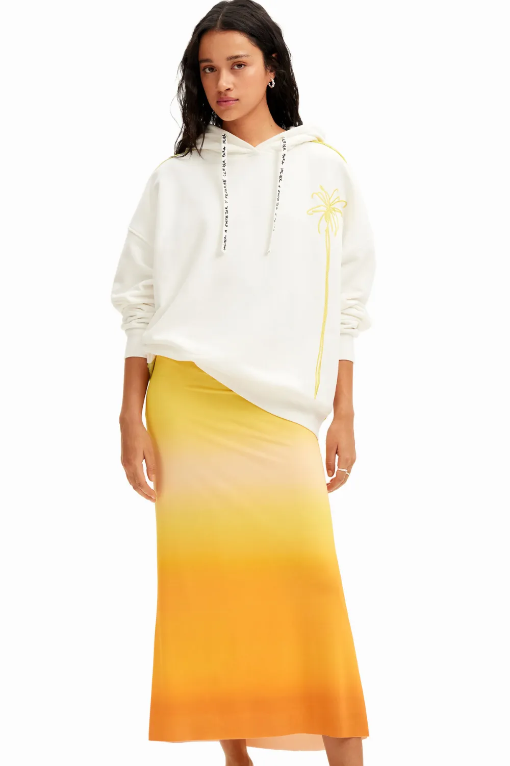 Desigual Degrade Slip Midi Skirt