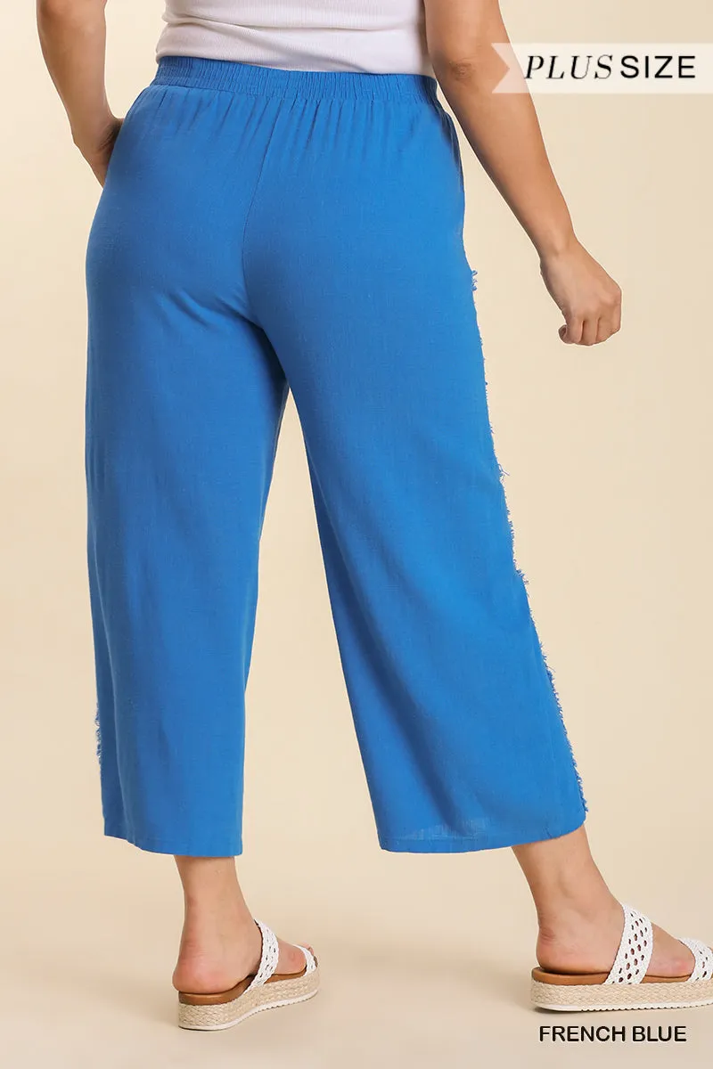 Drawstring Linen Pant in French Blue