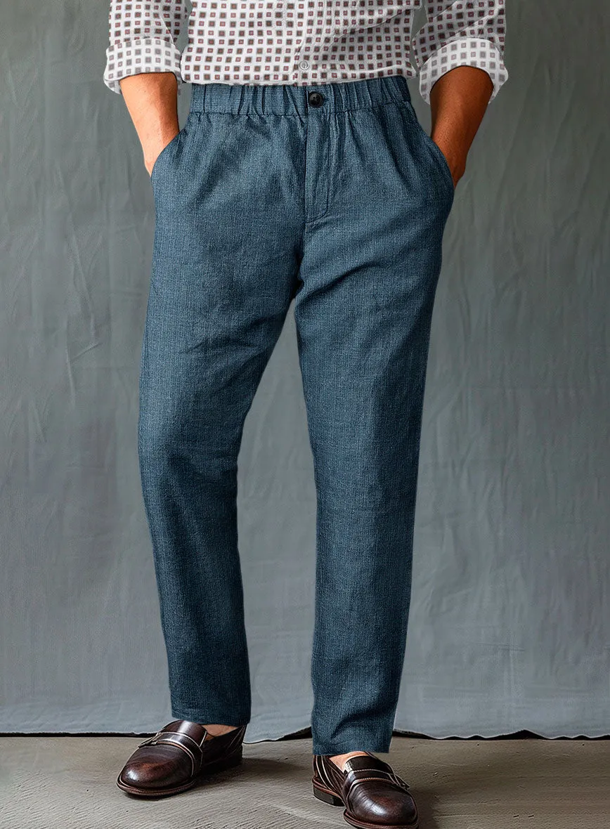 Easy Pants Indigo Blue Linen