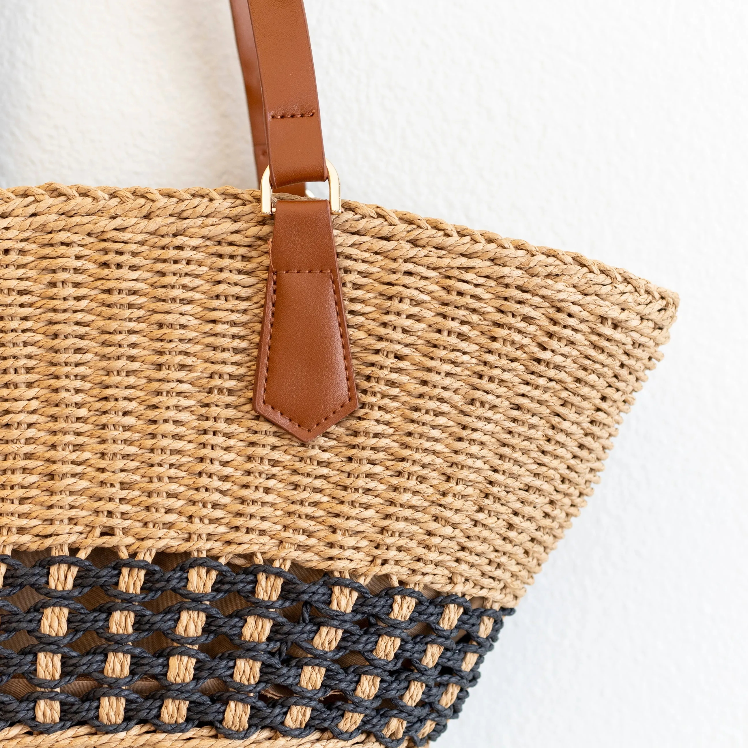 Elena Handbags Handmade Summer Straw Basket Bag Beach Handbag