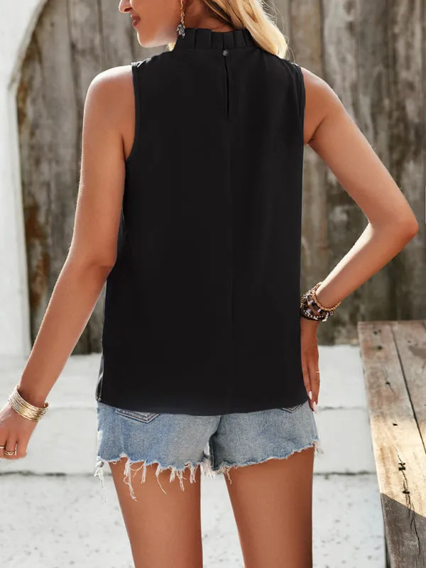 Fenella New Style Women's Elegant Solid Color Sleeveless Halter Top