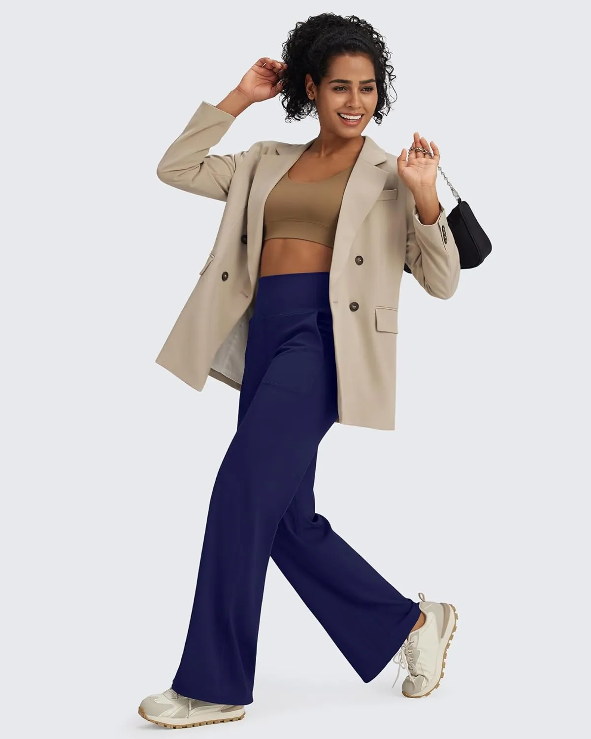 G4Free BareFeel Yoga Pants Women Wide Leg Pants with Pockets High Waisted Dress Pants Comfy Sweatpants 29"/31"/33"