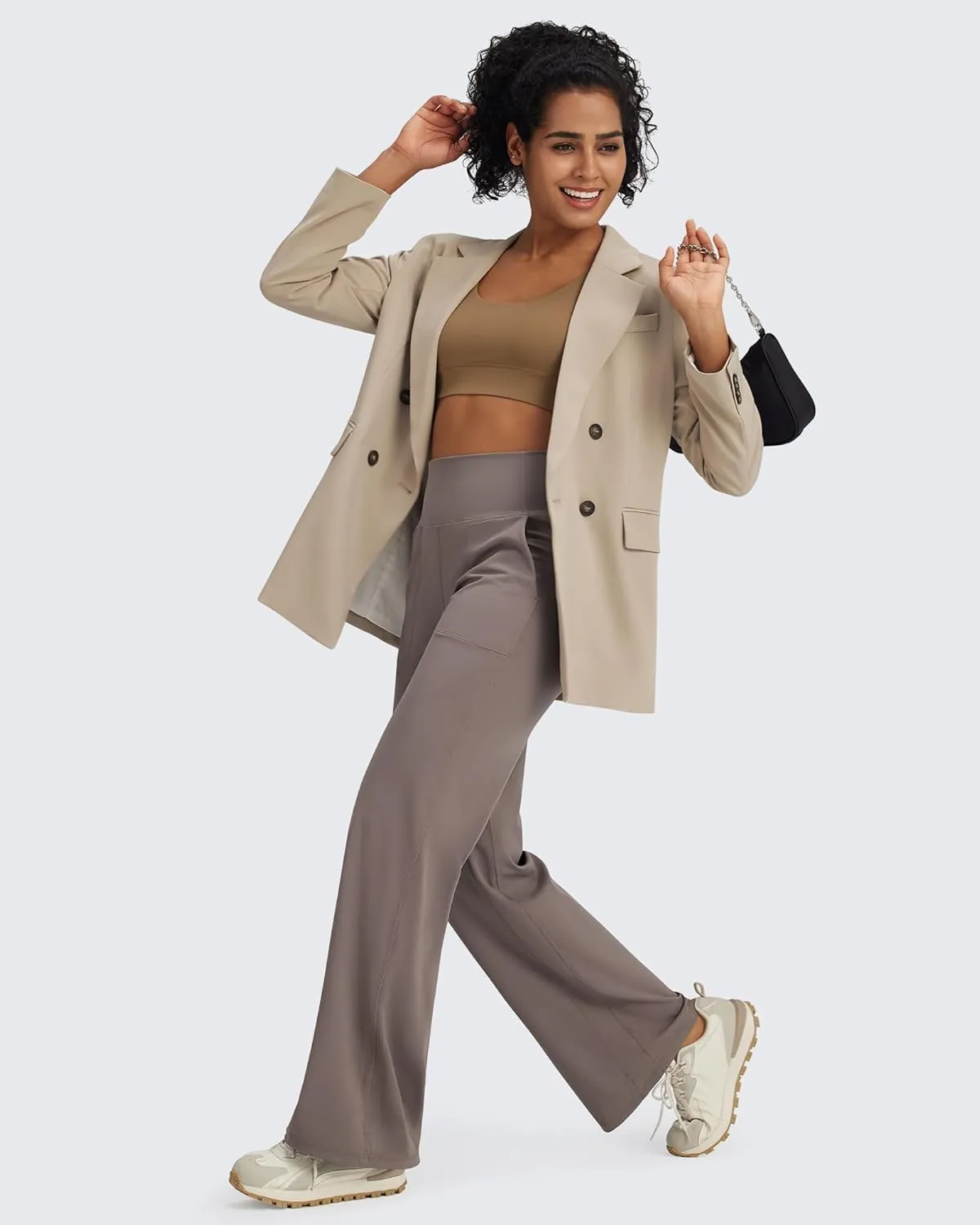 G4Free BareFeel Yoga Pants Women Wide Leg Pants with Pockets High Waisted Dress Pants Comfy Sweatpants 29"/31"/33"