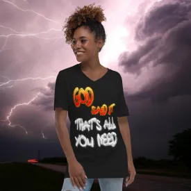 God Said It That's All You Need PERIODT! - Unisex Short Sleeve V-Neck T-Shirt