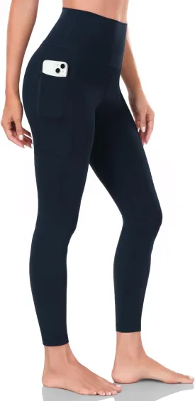 HeyNuts Workout Pro/Yoga Pro 7/8 Leggings with Side Pockets for Women, High Waisted Tummy Control Compression Pants 25''