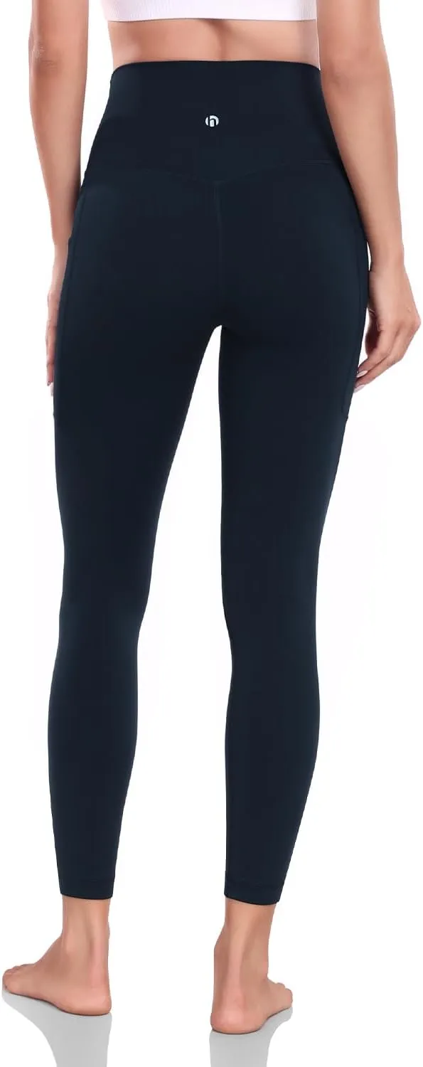HeyNuts Workout Pro/Yoga Pro 7/8 Leggings with Side Pockets for Women, High Waisted Tummy Control Compression Pants 25''