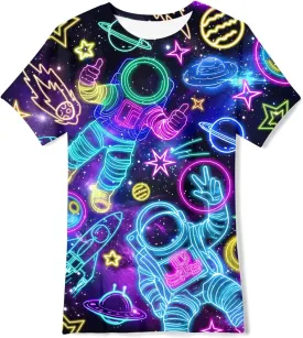 Idgreatim Boys T-Shirts Cool 3D Graphic Short Sleeve Tee Shirt 4-14 Years