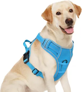 Joytale Step-in No Pull Dog Harness for Large Dogs with 2 Leash Clips, Reflective Pet Vest with Easy Control Handle, Adjustable Soft Padded Harness for Walking and Training, Aqua Blue,L