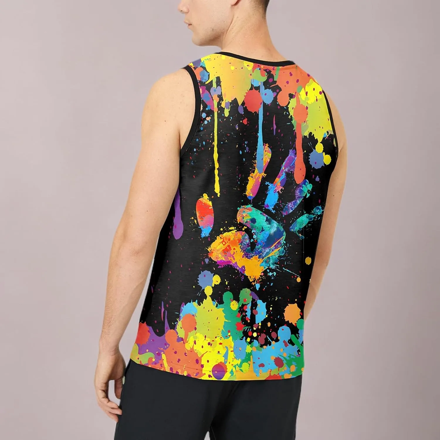 LAIDIPAS Men's 3D Tank Tops Summer Casual Novelty Sleeveless Shirt Unisex Colorful Graphics Top Tees Shirt