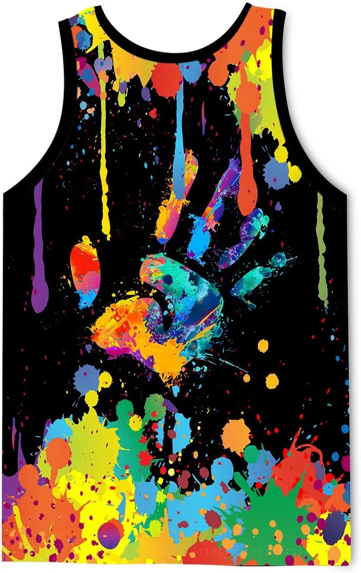 LAIDIPAS Men's 3D Tank Tops Summer Casual Novelty Sleeveless Shirt Unisex Colorful Graphics Top Tees Shirt