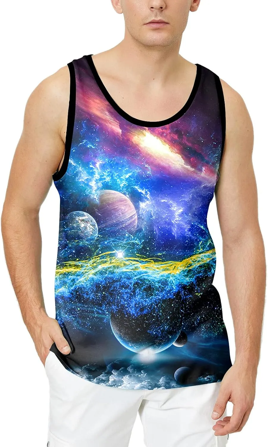 LAIDIPAS Men's 3D Tank Tops Summer Casual Novelty Sleeveless Shirt Unisex Colorful Graphics Top Tees Shirt