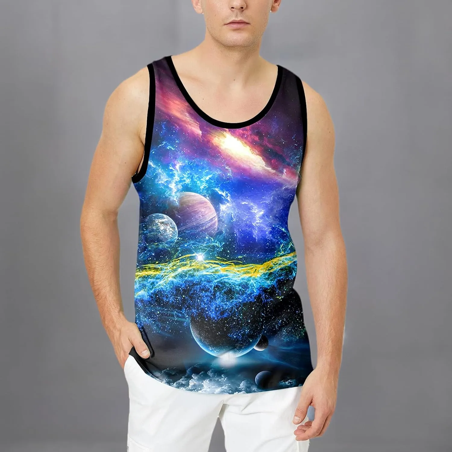 LAIDIPAS Men's 3D Tank Tops Summer Casual Novelty Sleeveless Shirt Unisex Colorful Graphics Top Tees Shirt