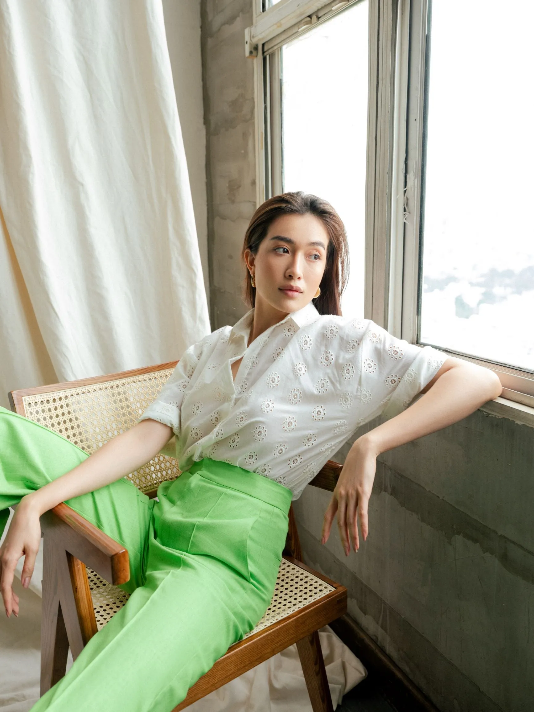 Lime Linen Pant