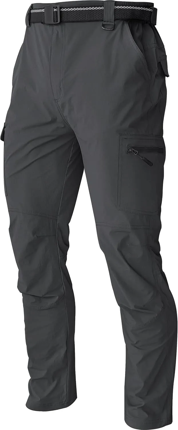 Men's Hiking Tactical Cargo Work Pants Quick Dry Waterproof Lightweight Travel Fishing Camping Outdoor Pants