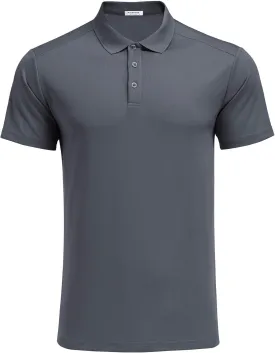 PINSPARK Golf Polo Shirts for Men Quick Dry Short Sleeve Collared Shirt Slim Fit Casual Solid Stylish Polos Shirt