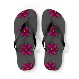 Sun Kissed Pink Flowers Unisex Flip Flops