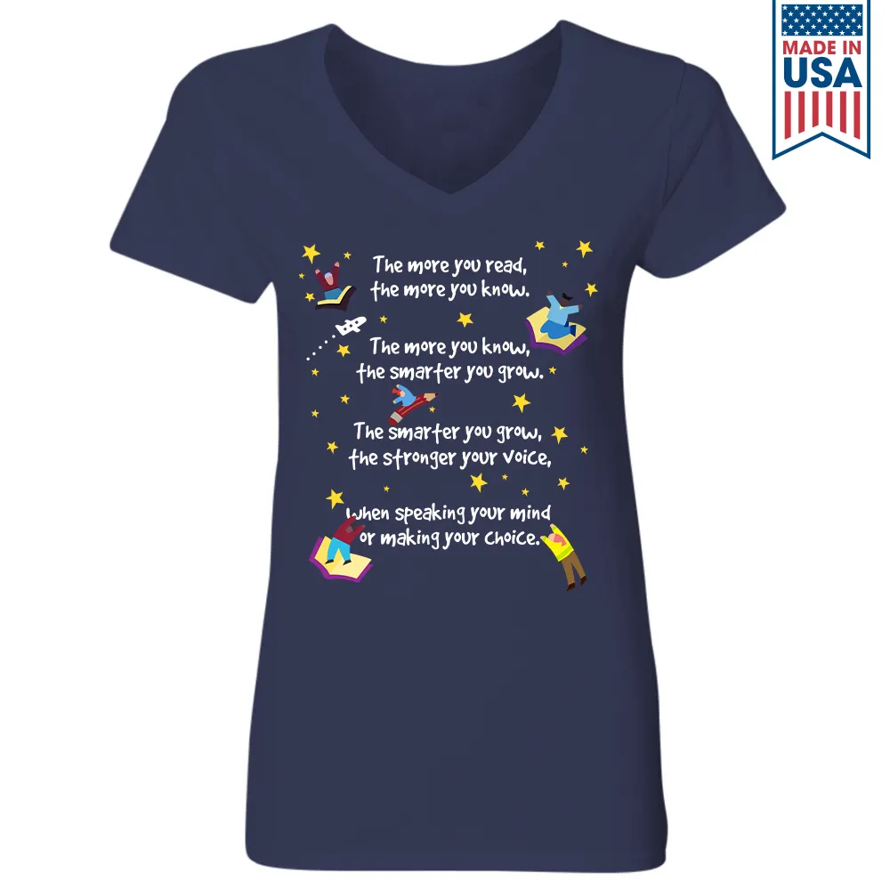 The More You Read The More You Know Book Lovers Gift Women's V-neck T-shirt TSVB356