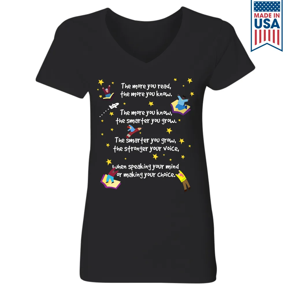 The More You Read The More You Know Book Lovers Gift Women's V-neck T-shirt TSVB356