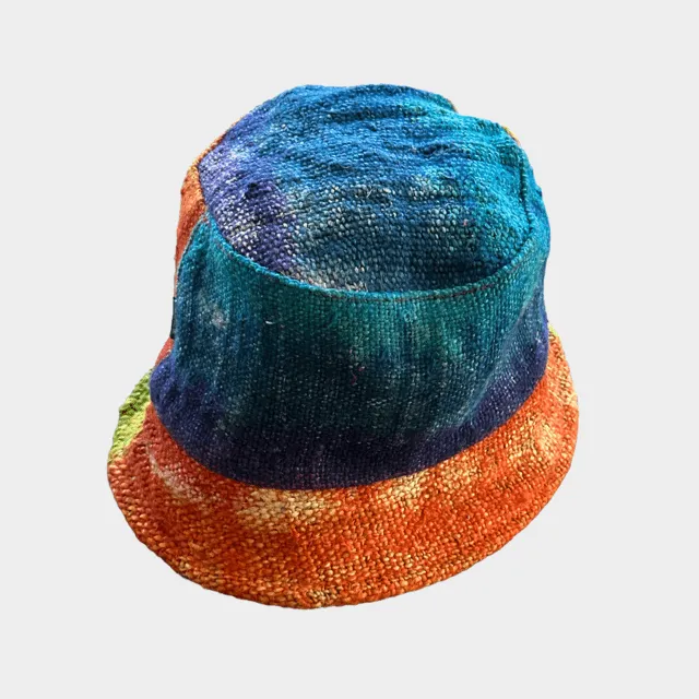Tie dye hat - Hemp Rainbow Bucket or Sun Hat for Any Season
