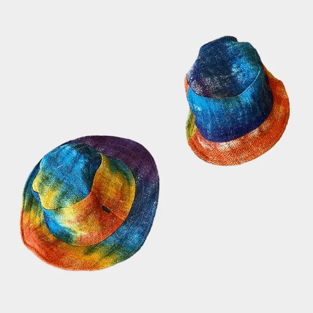 Tie dye hat - Hemp Rainbow Bucket or Sun Hat for Any Season