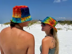 Tie dye hat - Hemp Rainbow Bucket or Sun Hat for Any Season
