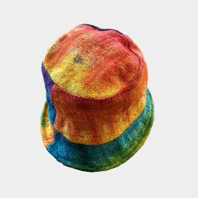 Tie dye hat - Hemp Rainbow Bucket or Sun Hat for Any Season