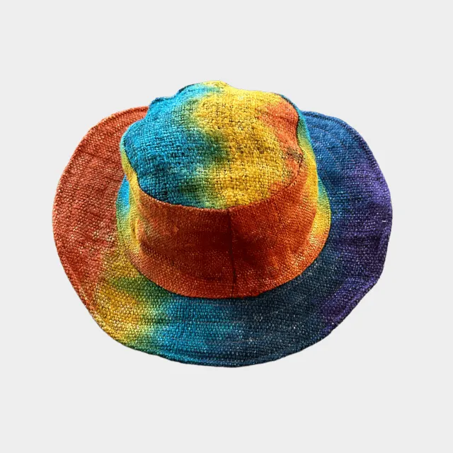 Tie dye hat - Hemp Rainbow Bucket or Sun Hat for Any Season