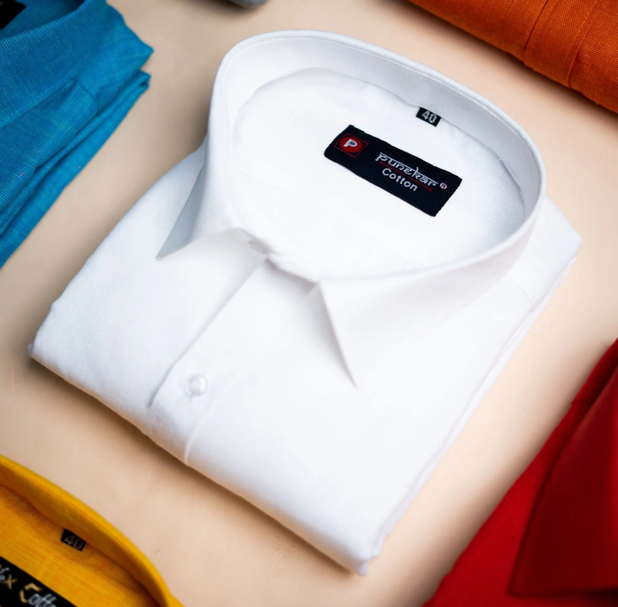 White Color Blended Linen Shirt For Men's