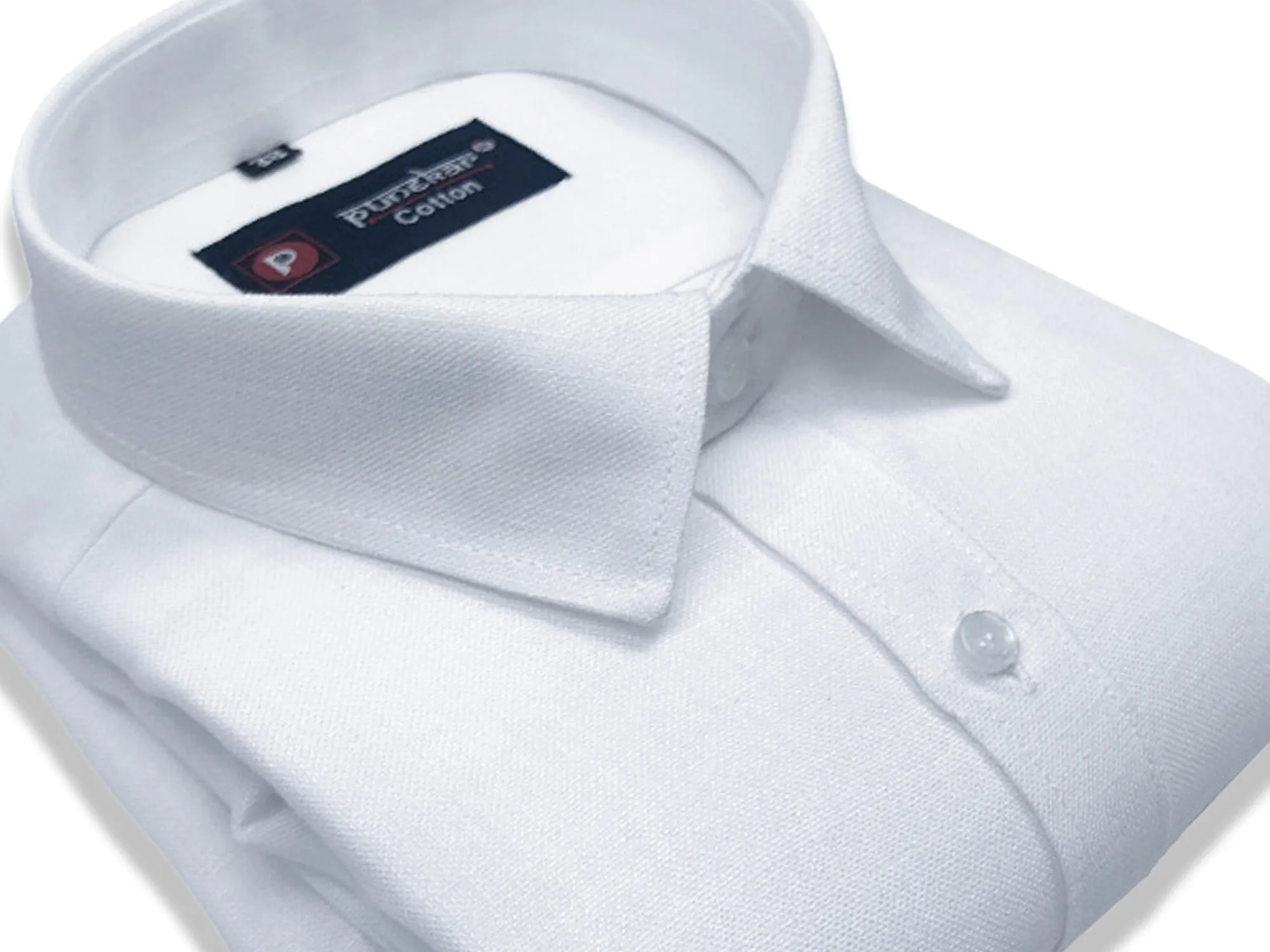 White Color Blended Linen Shirt For Men's