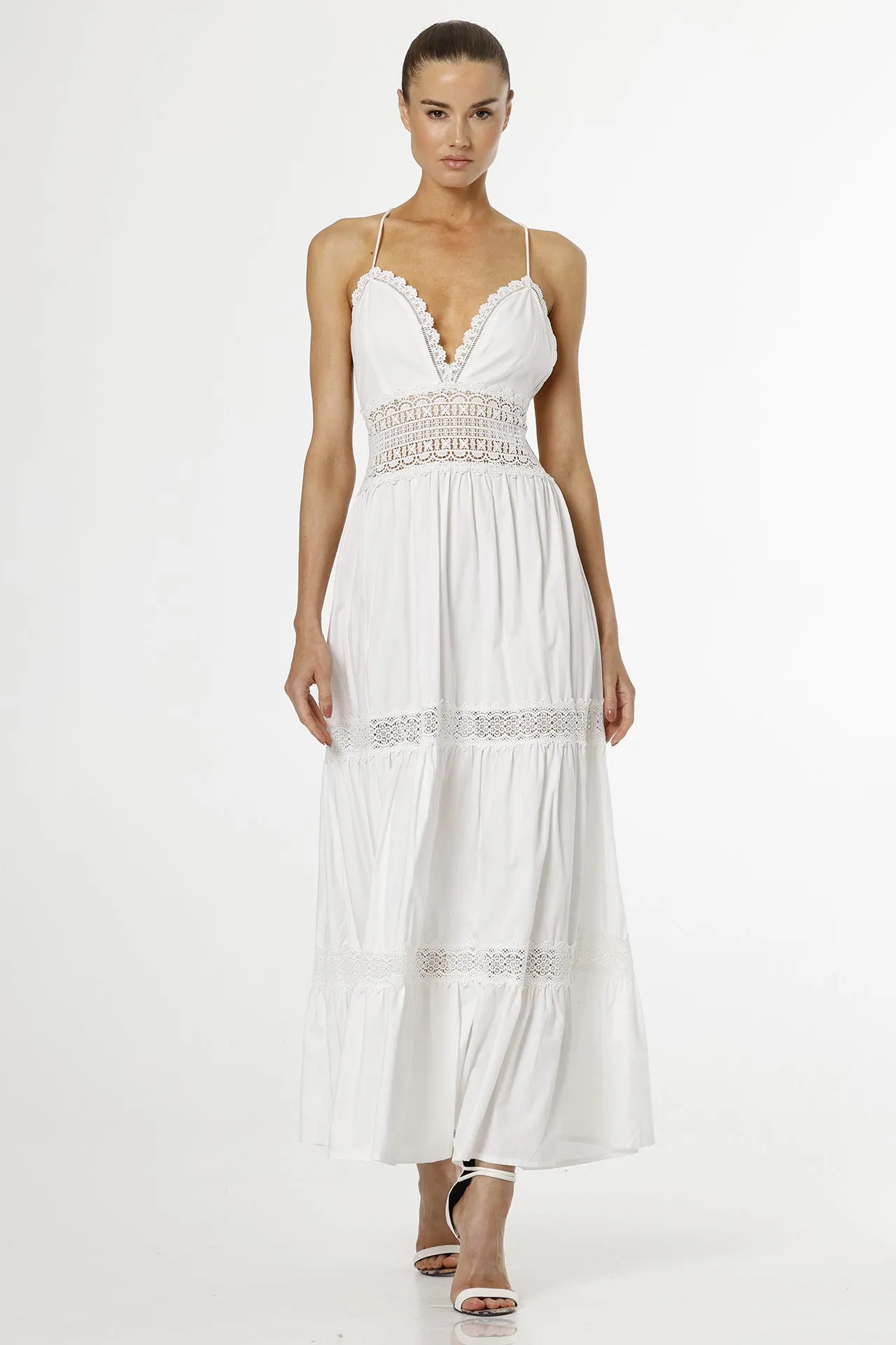 White Cotton Long Dress