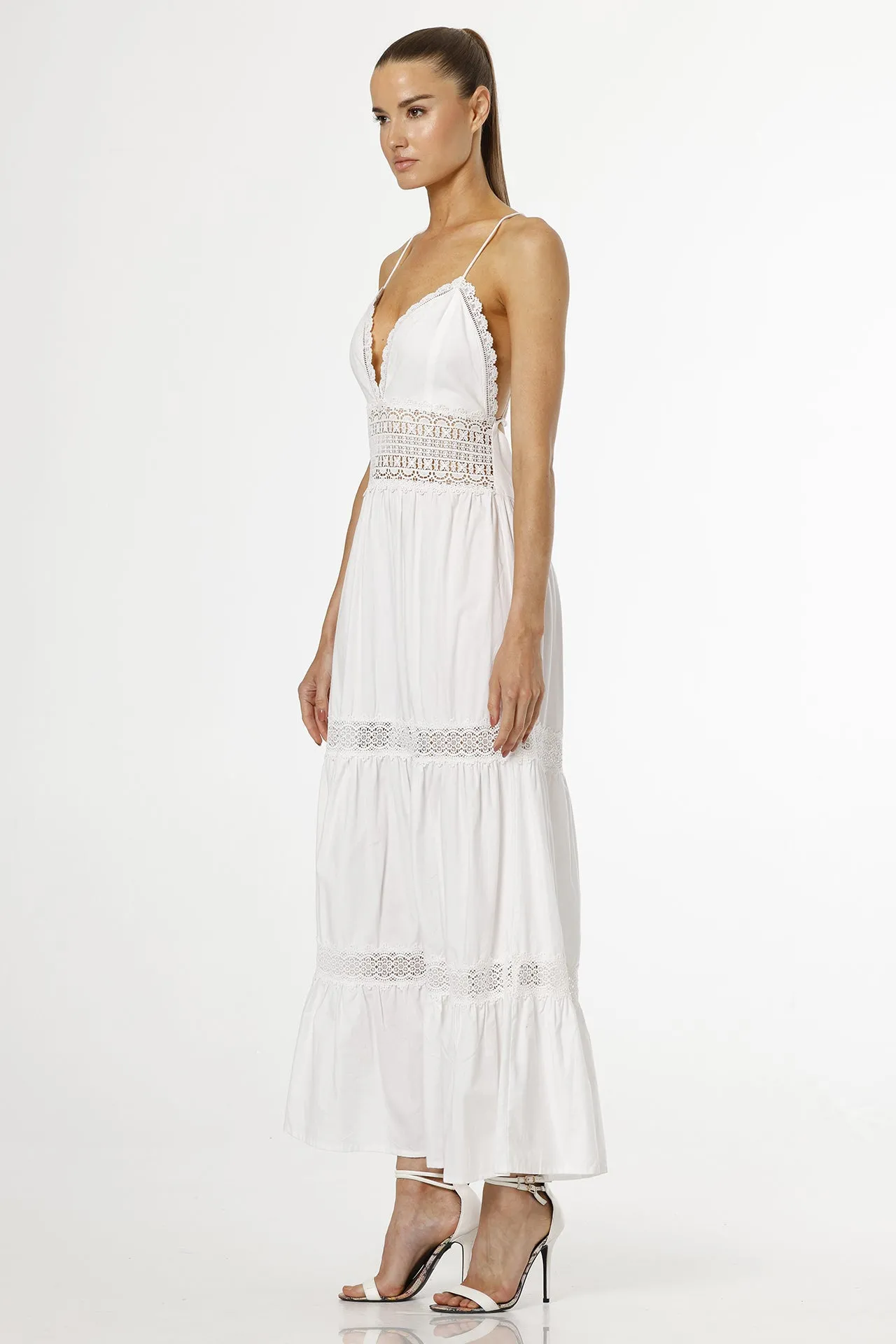 White Cotton Long Dress