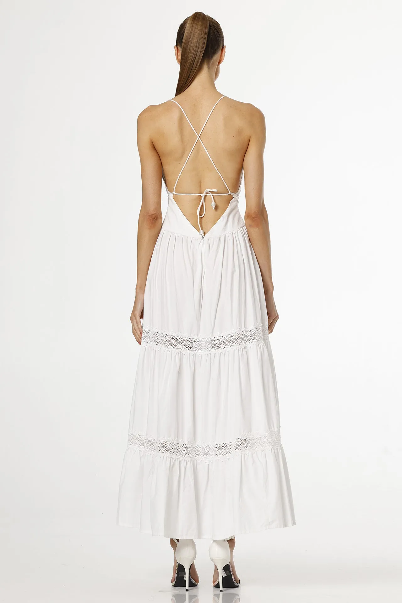 White Cotton Long Dress