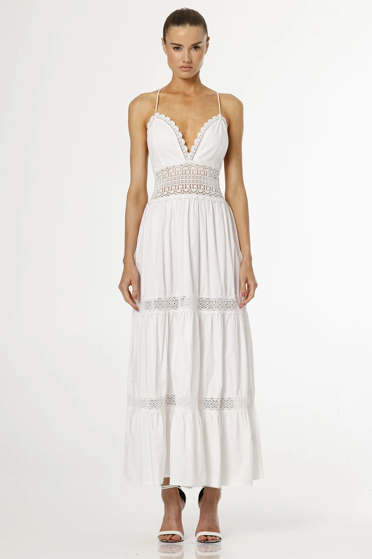 White Cotton Long Dress