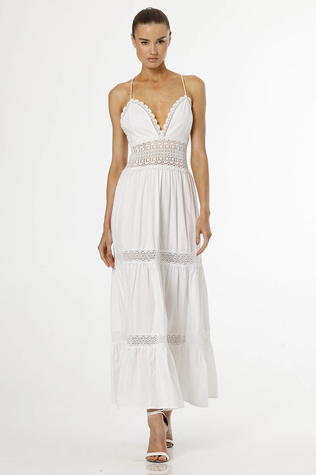 White Cotton Long Dress