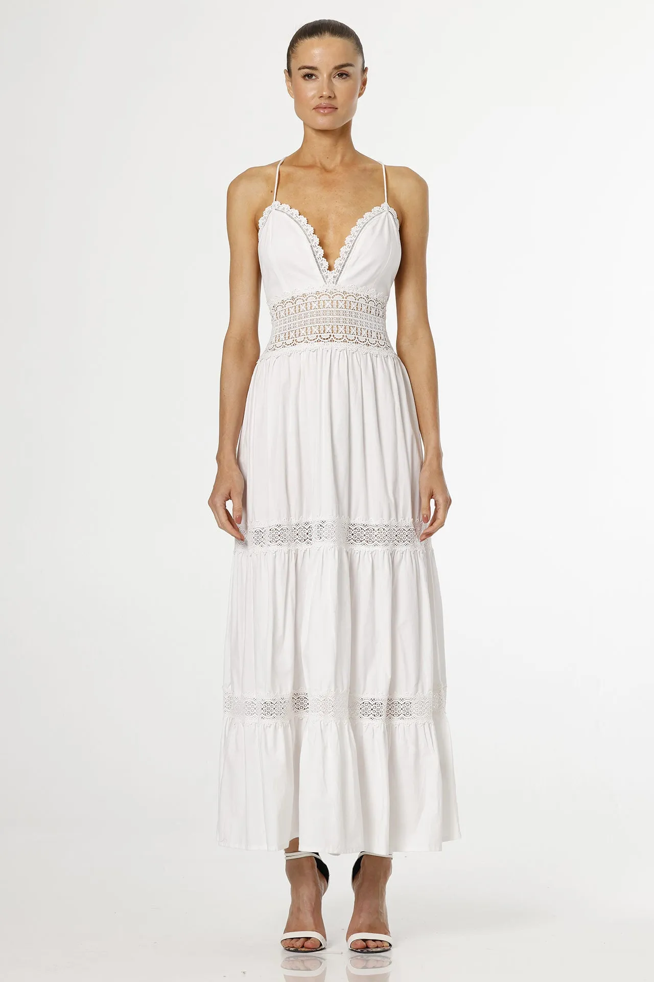 White Cotton Long Dress