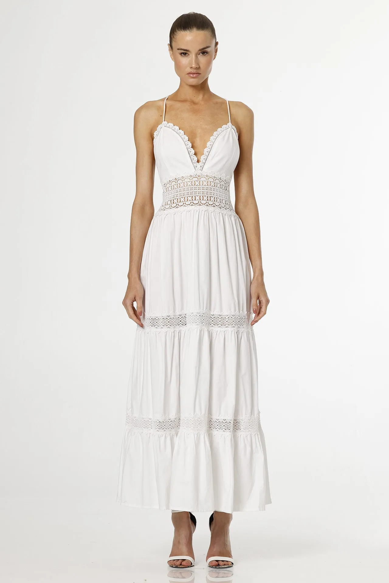 White Cotton Long Dress