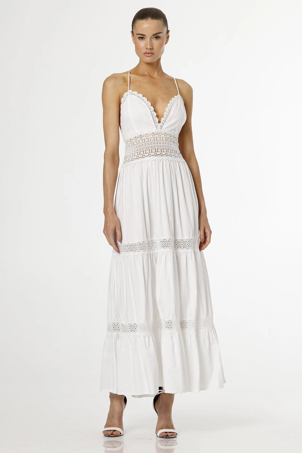 White Cotton Long Dress
