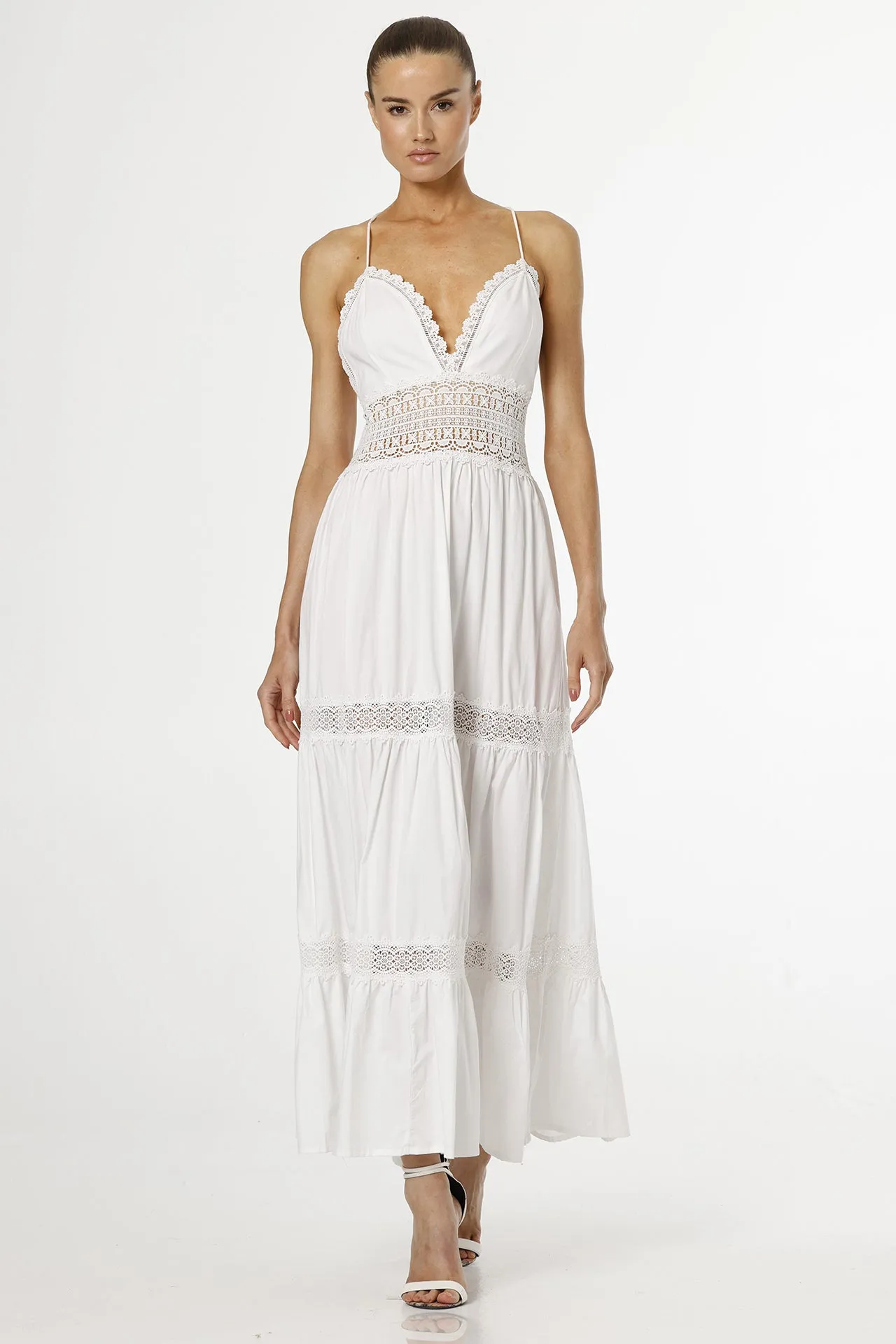 White Cotton Long Dress