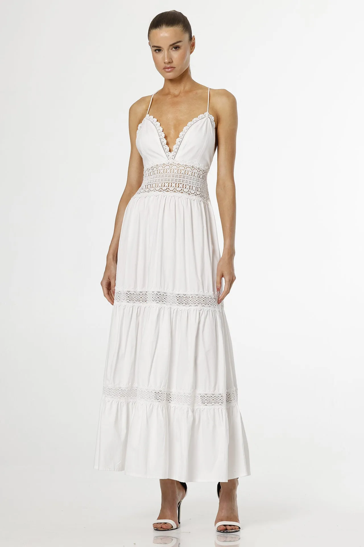 White Cotton Long Dress