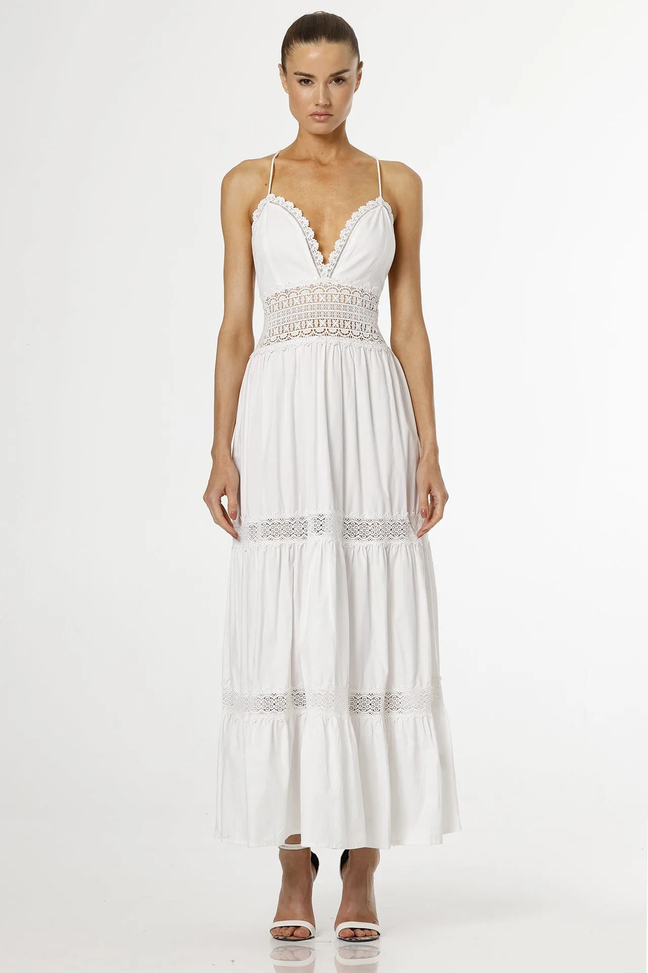White Cotton Long Dress