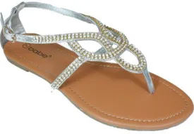 women's art deco sandal (silver) Case of 18