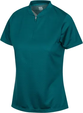 Womens Golf Polo with Zipper - Short Sleeve and Collarless Golf Shirts for Women - UV Protection, Dry Fit, and 4 Way Stretch