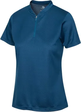 Womens Golf Polo with Zipper - Short Sleeve and Collarless Golf Shirts for Women - UV Protection, Dry Fit, and 4 Way Stretch